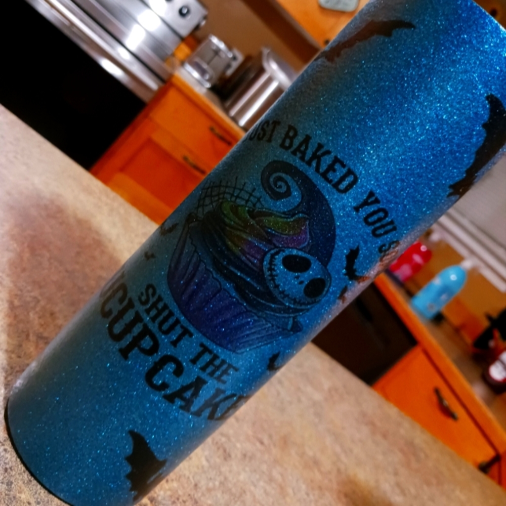 30oz Blue Sparkly Tumbler